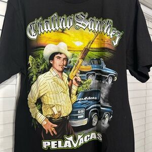 Chalino Sanchez Black Graphic T-Shirt